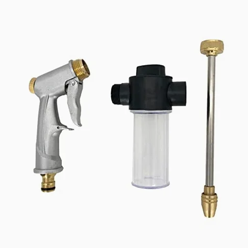 Pistola rociadora de agua de metal de alta presión Lavadora de autos Limpiador Manguera de jardín Pistola de agua Rociador Pistola de agua de espuma Apta para el jardín Pistola de agua de alta presió