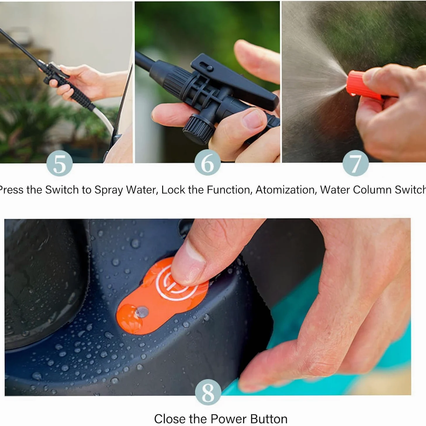 Pulverizador eléctrico, pulverizador de jardín 8L, pulverizador con batería recargable USB, pulverizador de lanza Telescópica pulverizador dorsal para jardín, techado, riego, deshierbe