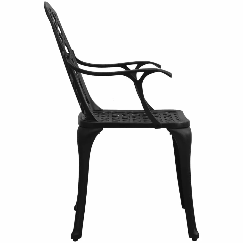 Juego de bistró de 5 piezas de aluminio fundido a presión negro juego de patio muebles de jardín apto para balcones