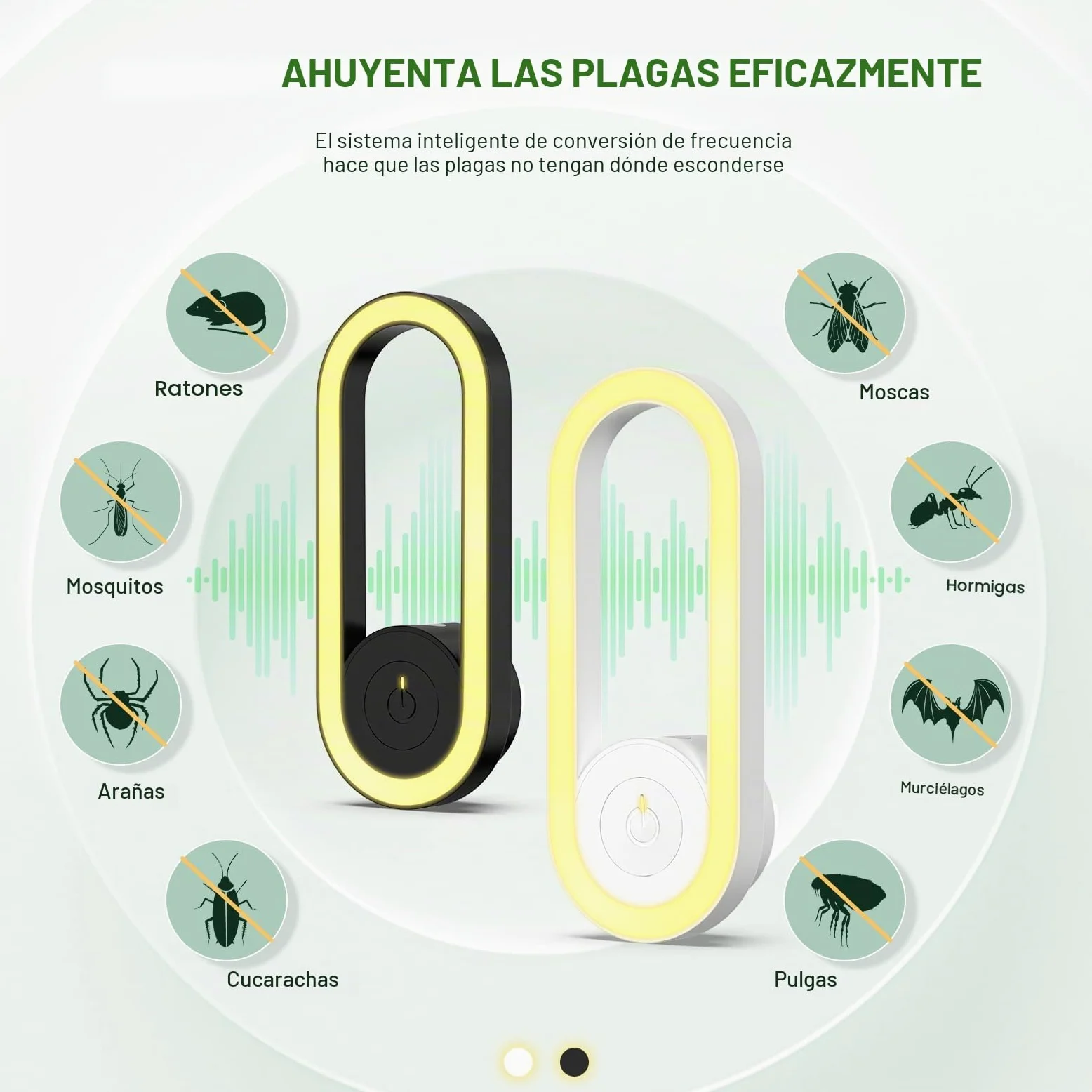 Repelente Ultrasónico de Plagas, Electrónico Repelente Mosquitos Insectos Control para Interiores, Antimosquitos Electrónico para Ratones, Arañas, Cucarachas, Moscas(4 Paquetes)