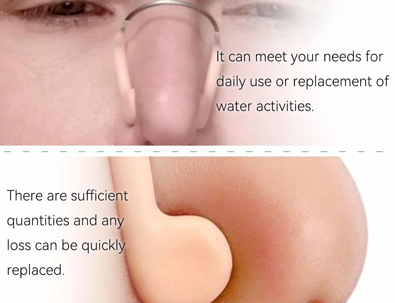 Pinza Nasal de Silicona para Natación, Ajustable para Niños y Adultos