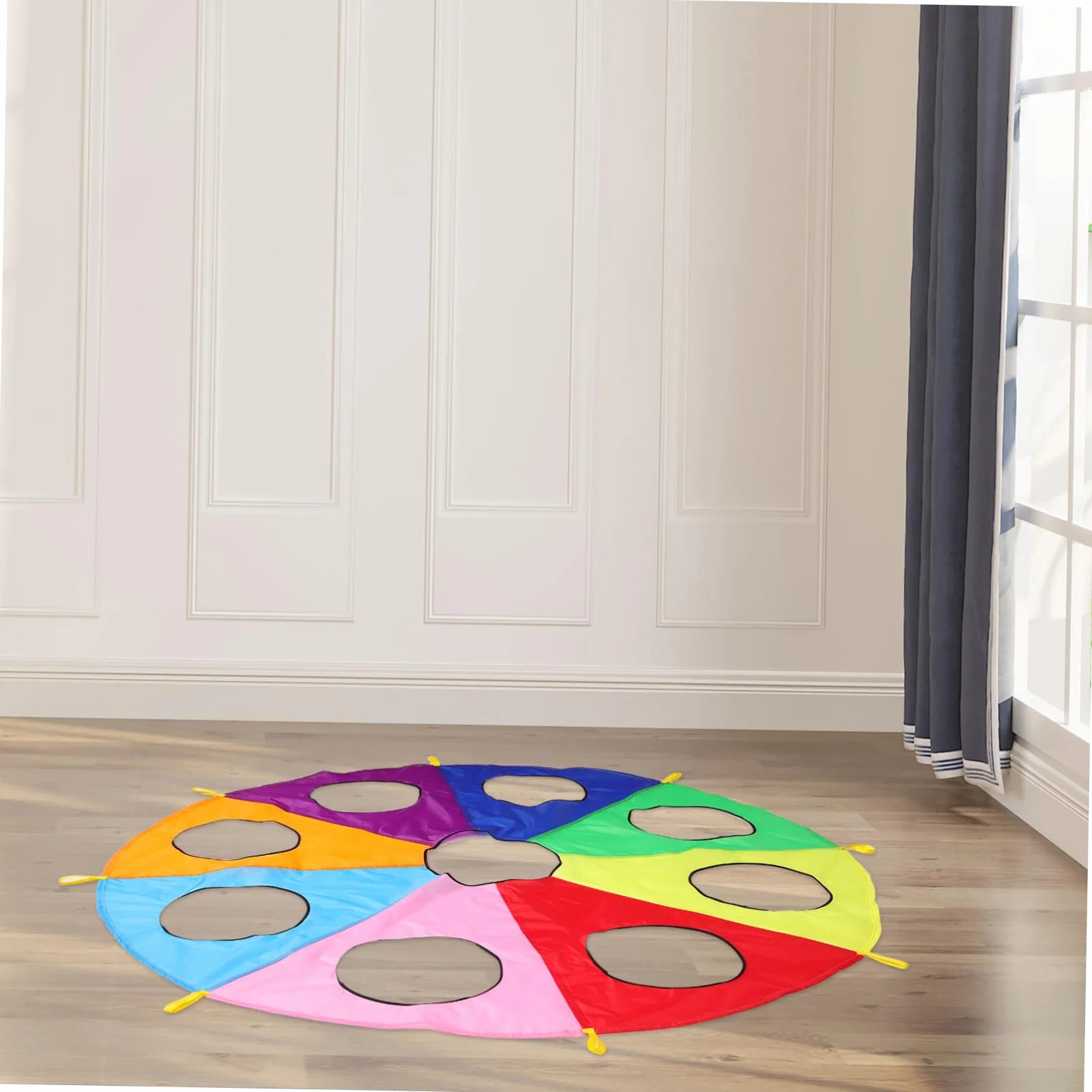 Paracaídas de 9 Hoyos Arcoíris para Niños Pequeños Toddmomy Entrenamiento Sensorial al Aire Libre