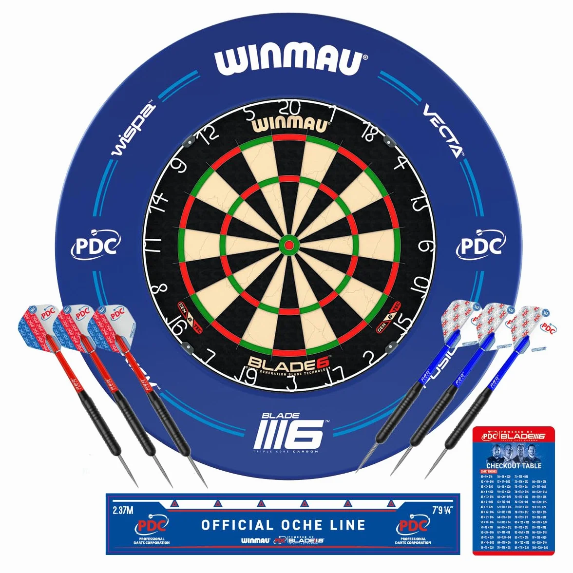 WINMAU Blade 6 Diana profesional de cerdas Especificaciones oficiales del torneo