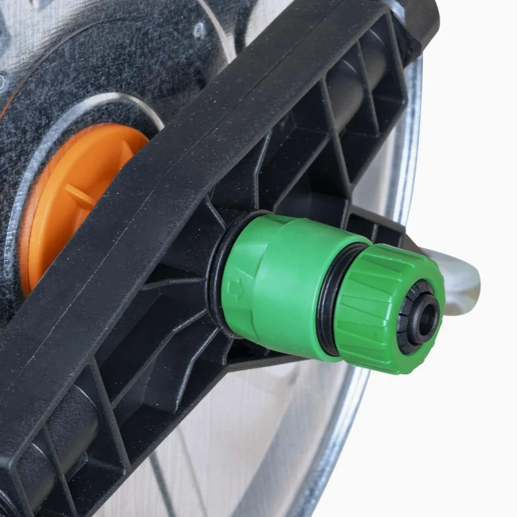 vidaXL Carrete de pared para manguera de 50 m 1/2" o 35 m 3/4" acero