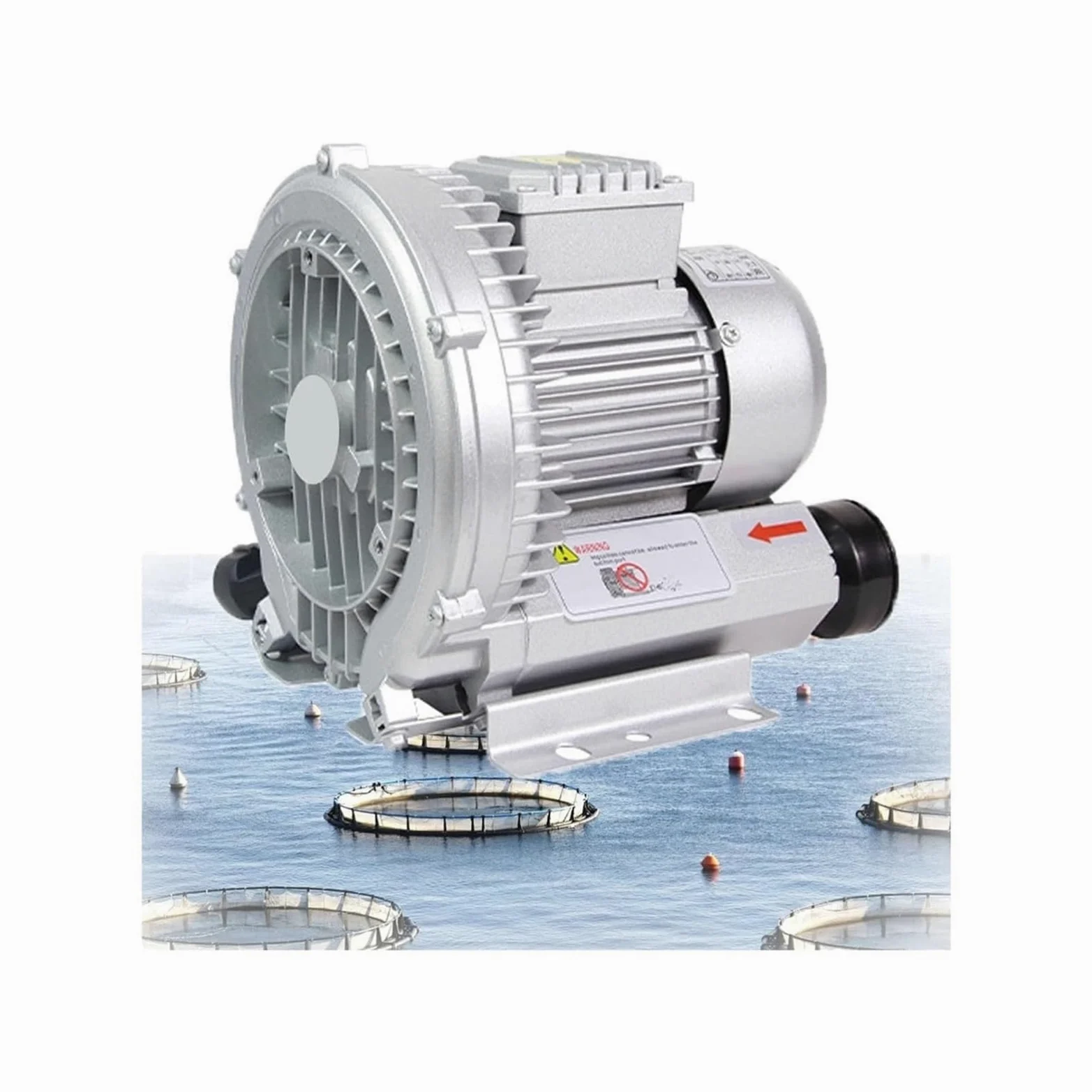 Genérico Soplador regenerativo monofásico/trifásico de Anillo vórtice de 120 W a 7500 W, Bomba de vacío regenerativa para soplado o succión de Aire para aireación de Aguas residuales, acuarios y Esta