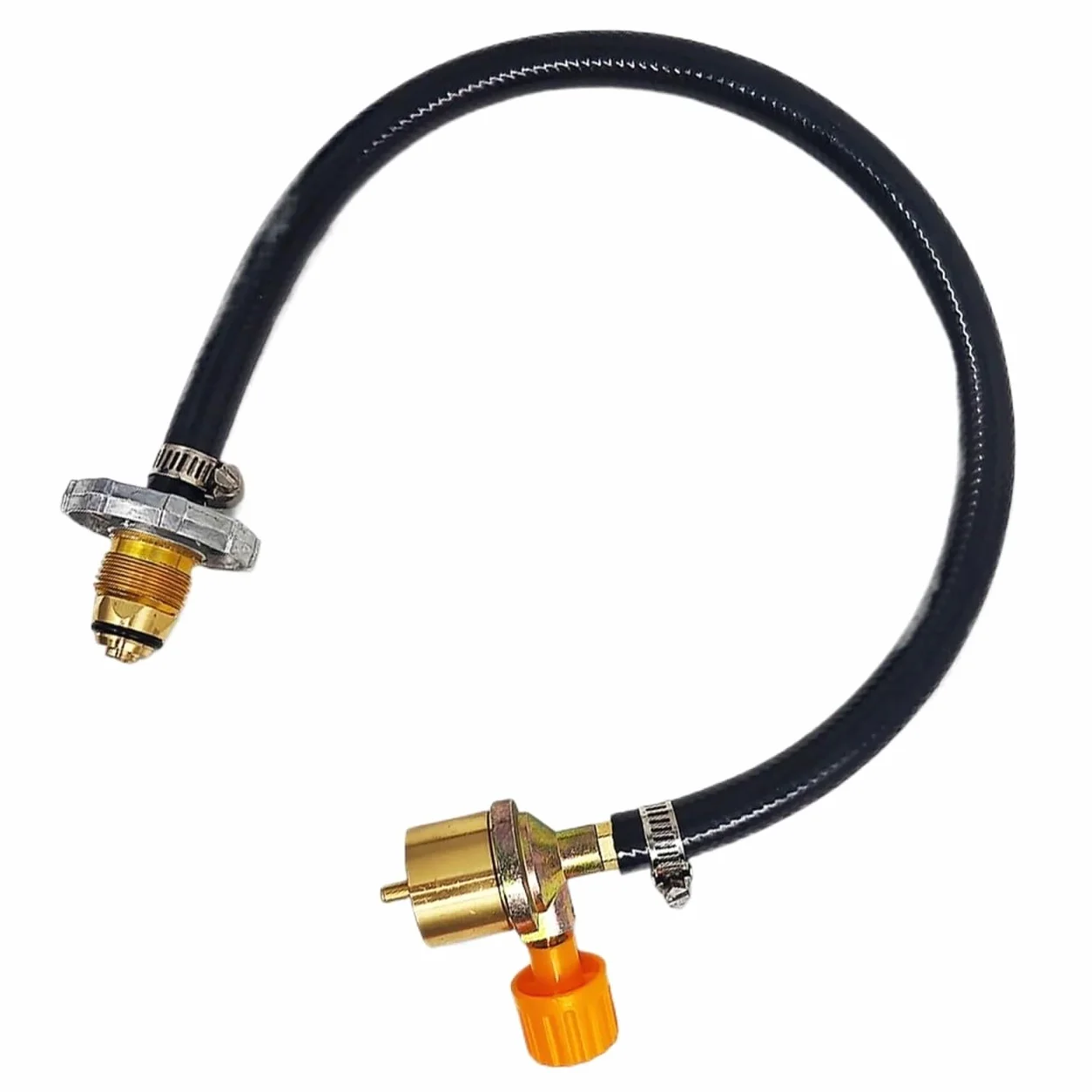 Adaptador de manguera cilíndrica para estufa de gas, adaptador de recarga de propano con manguera de conexión de válvula de control de encendido y apagado