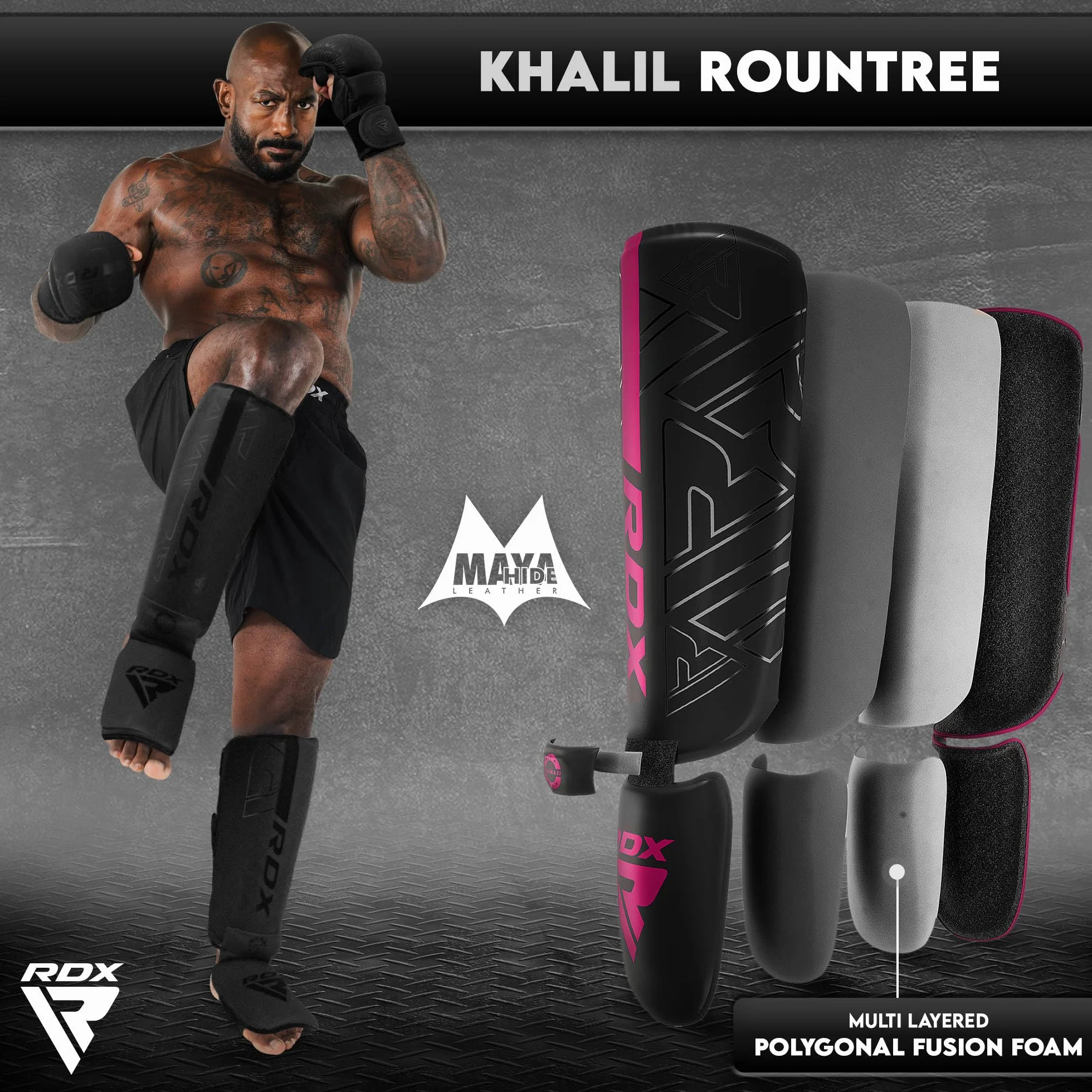 RDX Espinilleras Kick Boxing Muay Thai MMA Protección Cuero Maya Hide Entrenamiento Boxeo Sparring