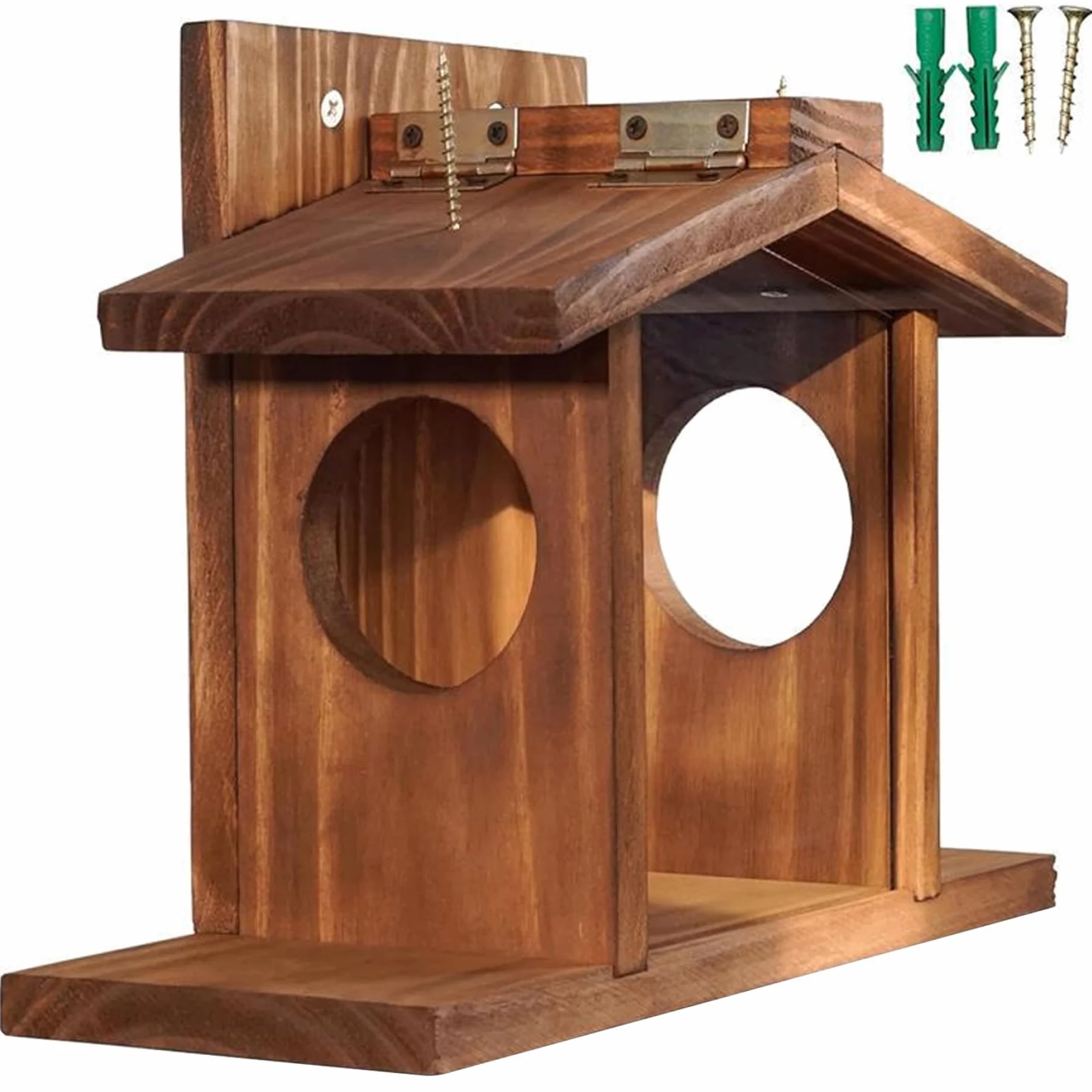 Casa de Ardillas, comederos de Ardilla para el Exterior, casa de Ardillas, comedero para pájaros de Madera fácil de llenar, comedero para pájaros Visible con Panel extraíble para maíz, maní, Suet, co