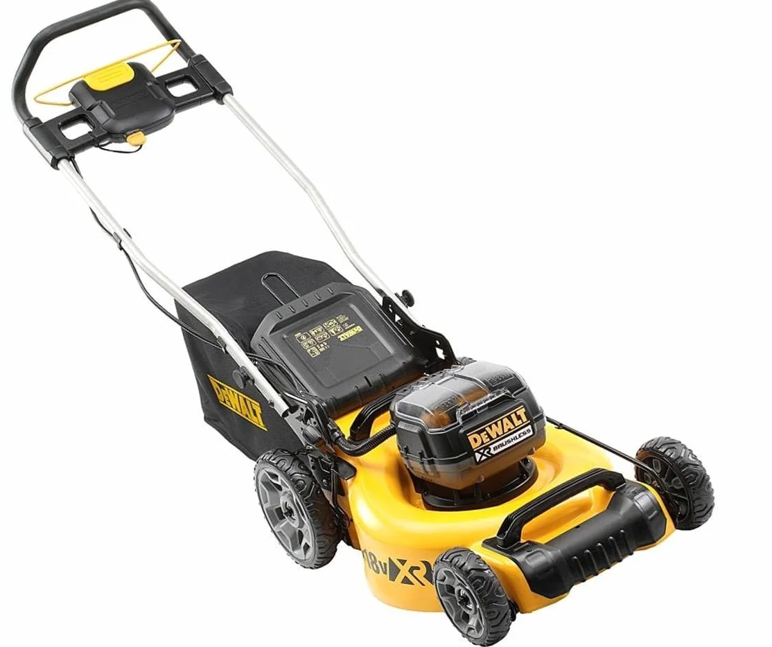 DeWalt DCMW564P2-QW, Cortacésped sin escobillas XR con 2 baterías de 18V Li-Ion 5Ah (36V) y Ancho de Corte de 48cm, 18 V, Amarillo