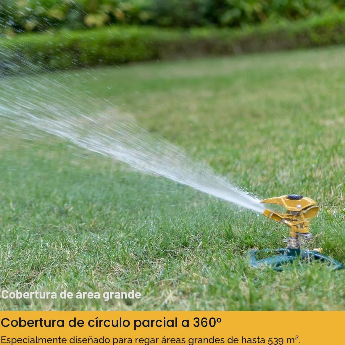 Aspersor de Impacto FANHAO Base metálica 540 m² 360° Riego Impulsos