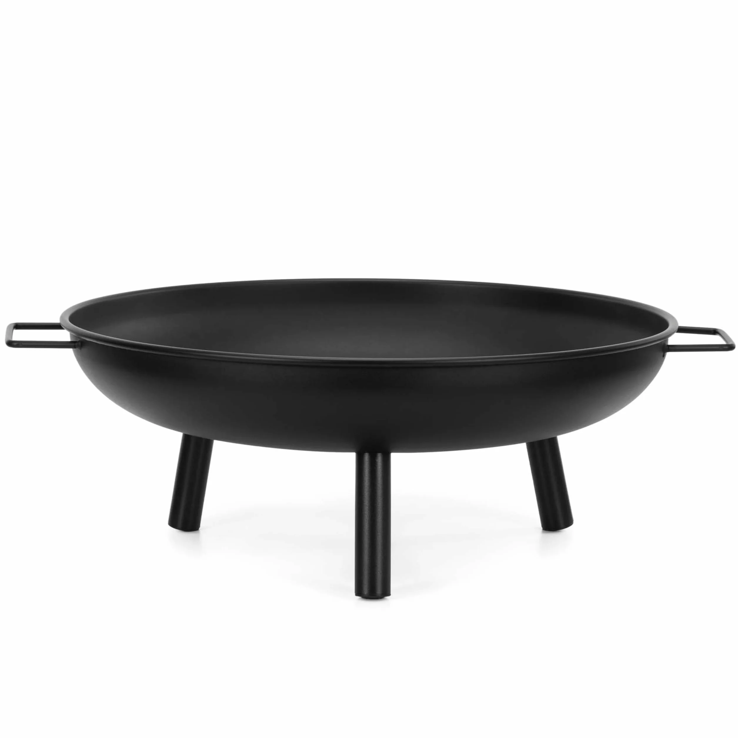 Brasero de jardín de 58 cm, brasero portátil, para exteriores, redondo, de acero, para terraza, camping, hoguera, patio, calefacción de jardín, color negro SPRINGOS
