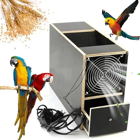 Separador limpiador de semillas, limpieza eléctrica para granos, máquina de eliminación de cáscaras, caja de montaje de madera para loros y granos diversos