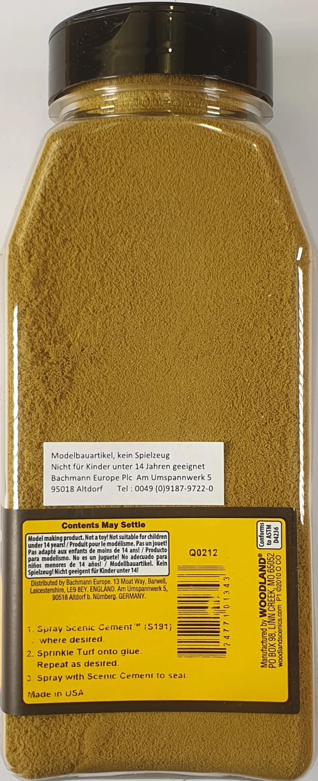 Woodland Scenics T1343 Material ecológico Material de follaje Pasto Amarillo césped Fino Pasto Amarillo