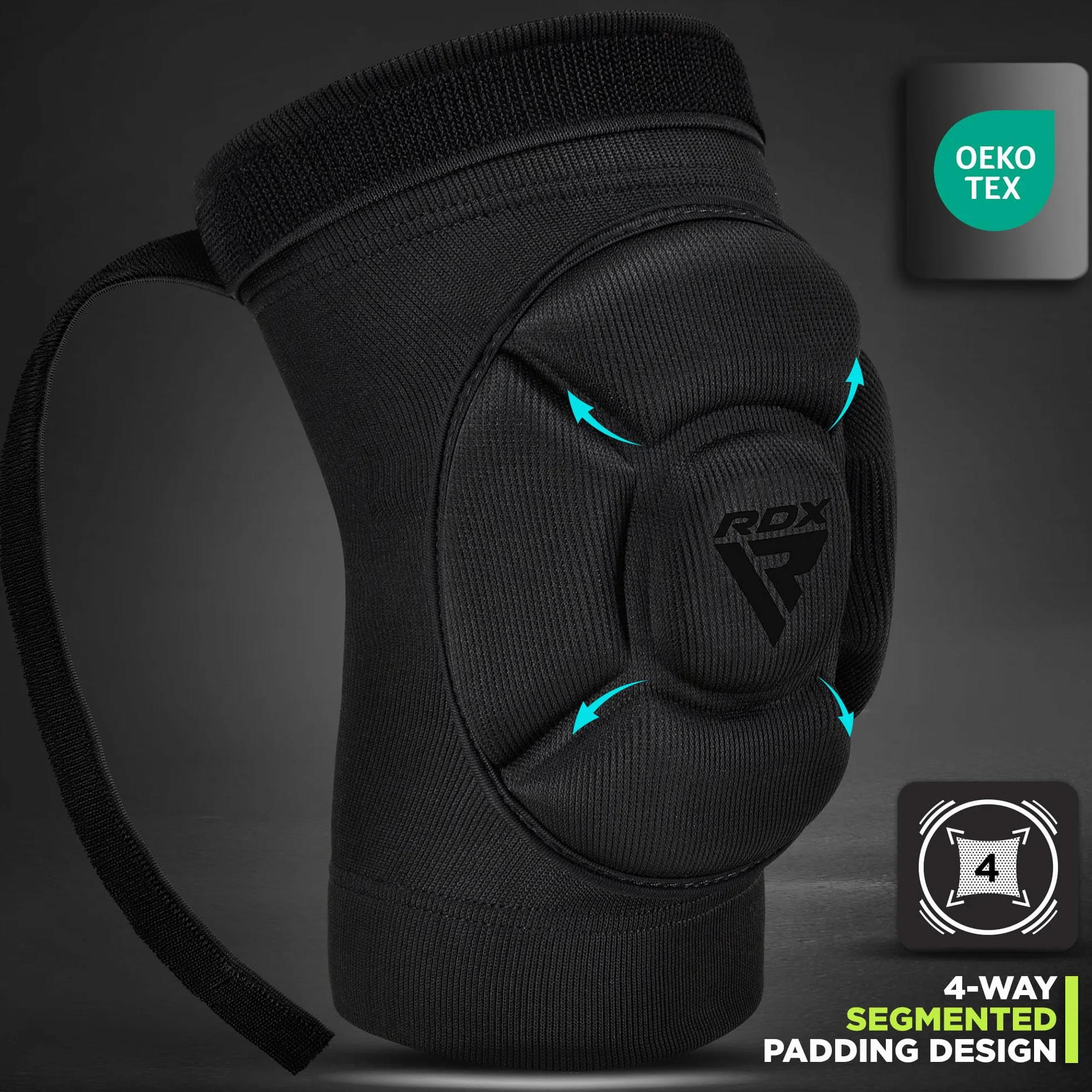 RDX MMA Knee Pads Esponja Gruesa Antideslizante Deportes Combate Kickboxing Artes Marciales