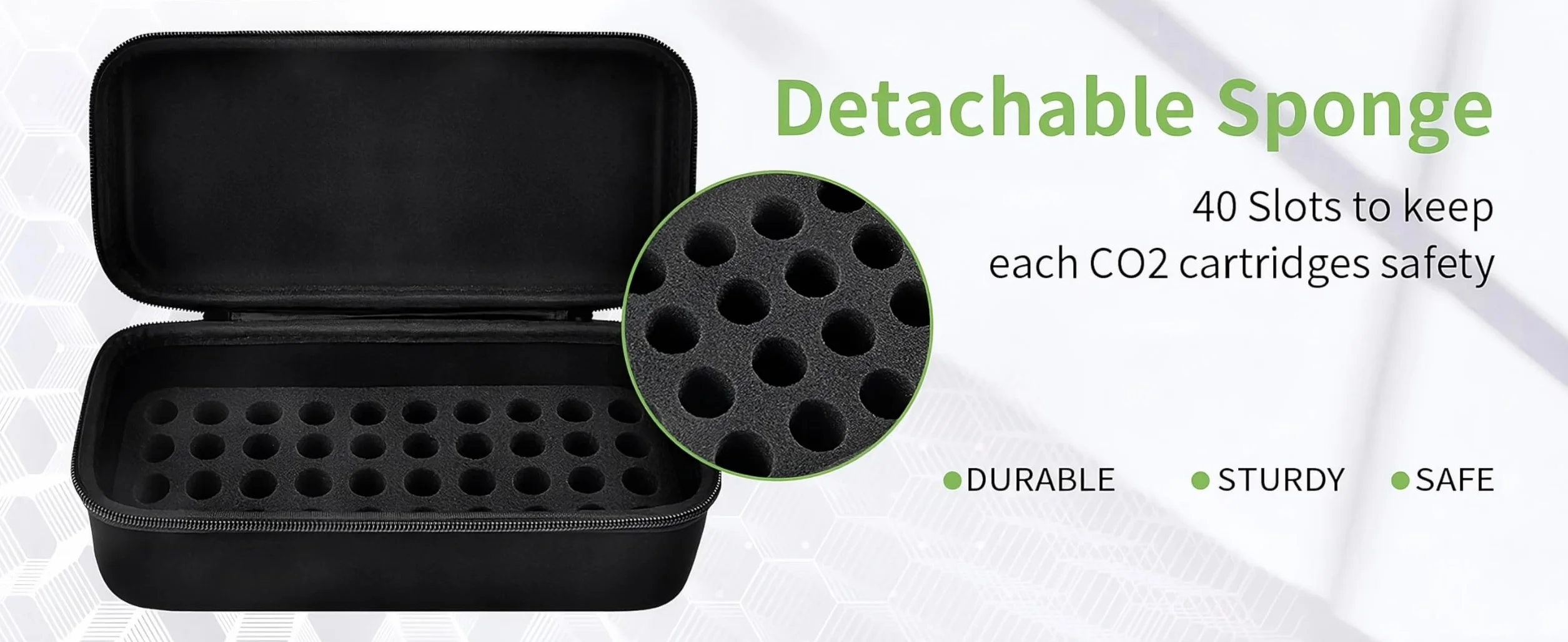 Estuche para Cartuchos CO2 40 Slots Caja Organizadora Compatible con Crosman Umarexs Leland Resistente a Golpes