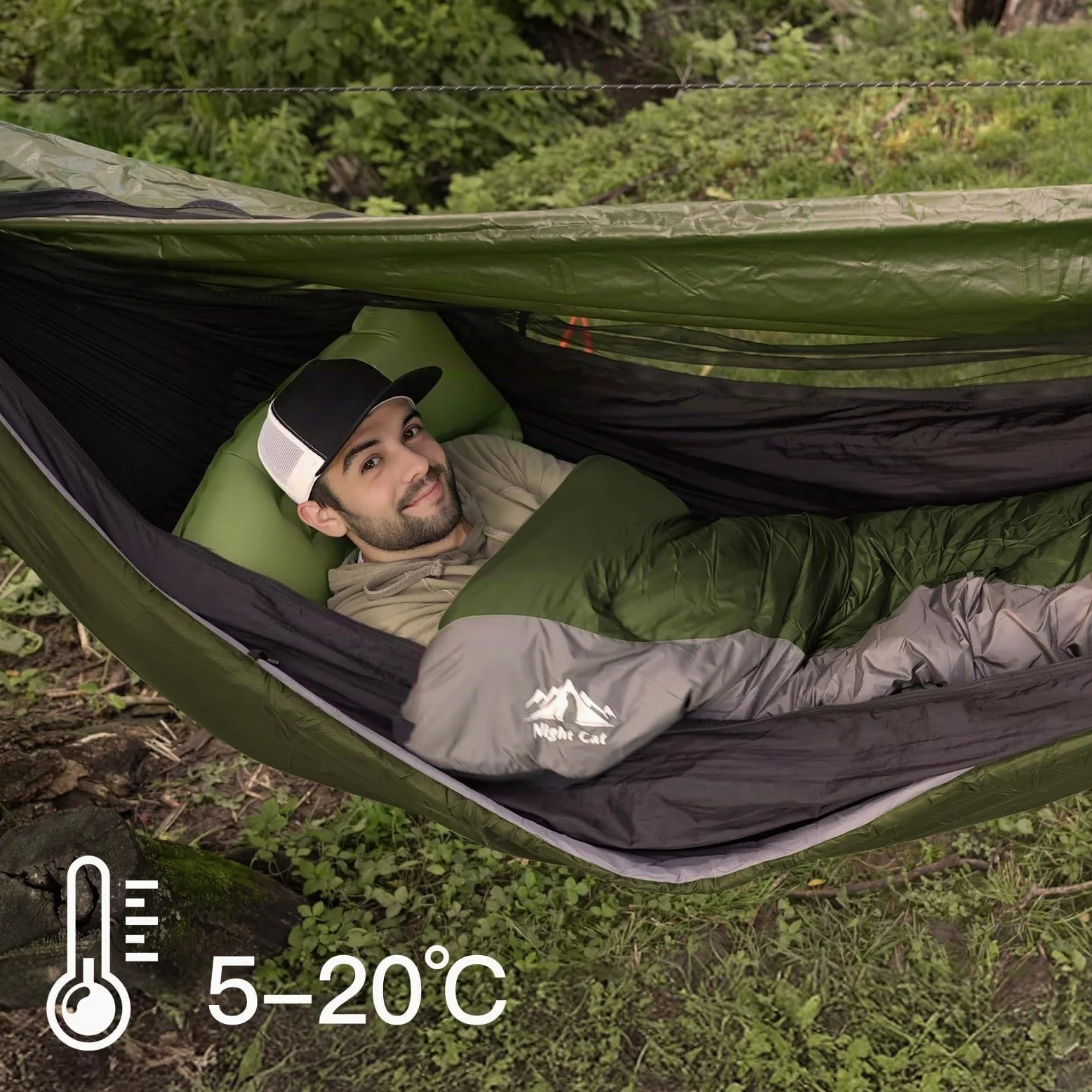 Night Cat Hamaca Underquilt Underblanket Verde Oscuro