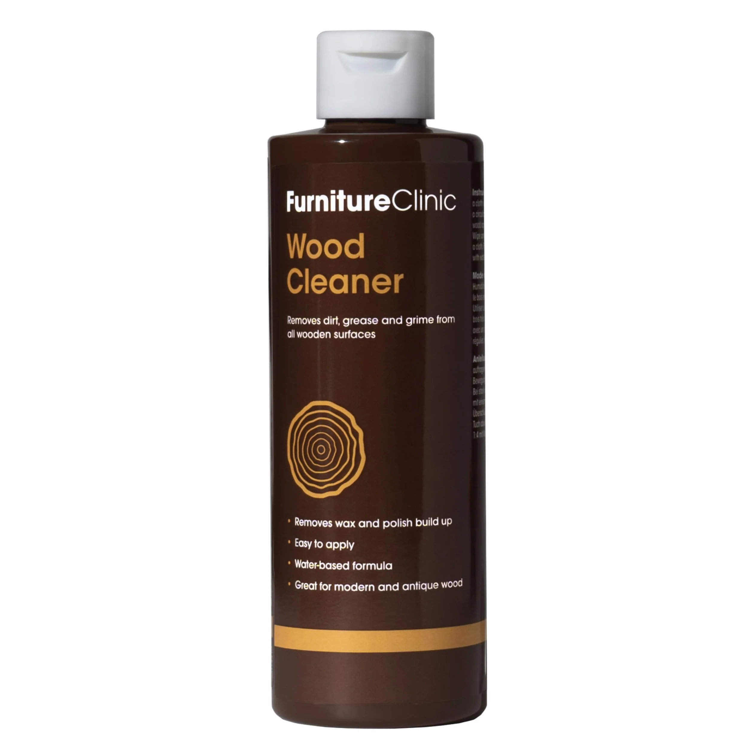 Limpiador Madera Furniture Clinic, Restaura, Limpia Superficies de Madera, Suelos, Puertas, Muebles, Terrazas. Para Interiores, Exteriores. Elimina la Cera Polvo Acumulado la Grasa Suciedad - 500ml