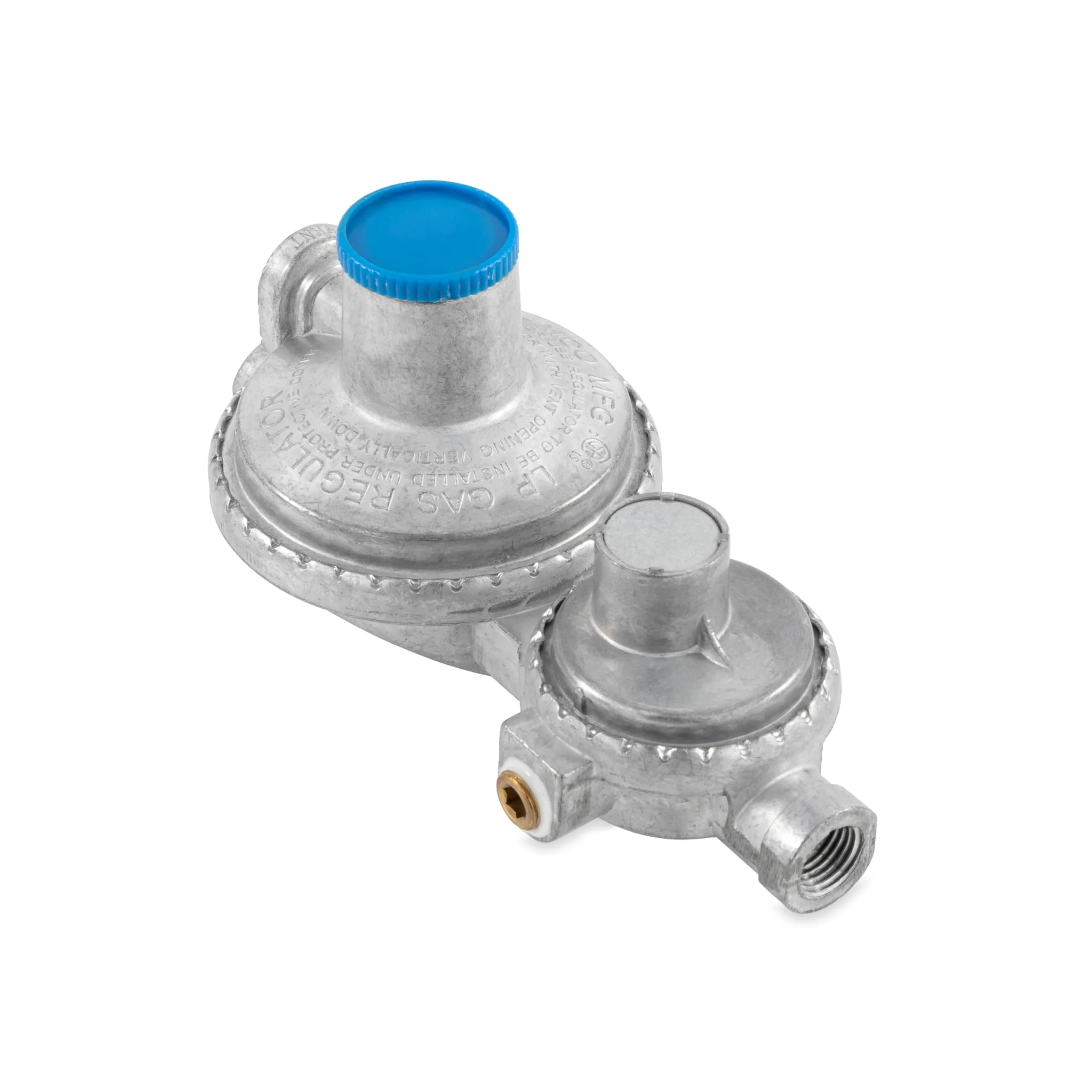 Camco 59313 Regulador Vertical de propano de Dos etapas, Gris