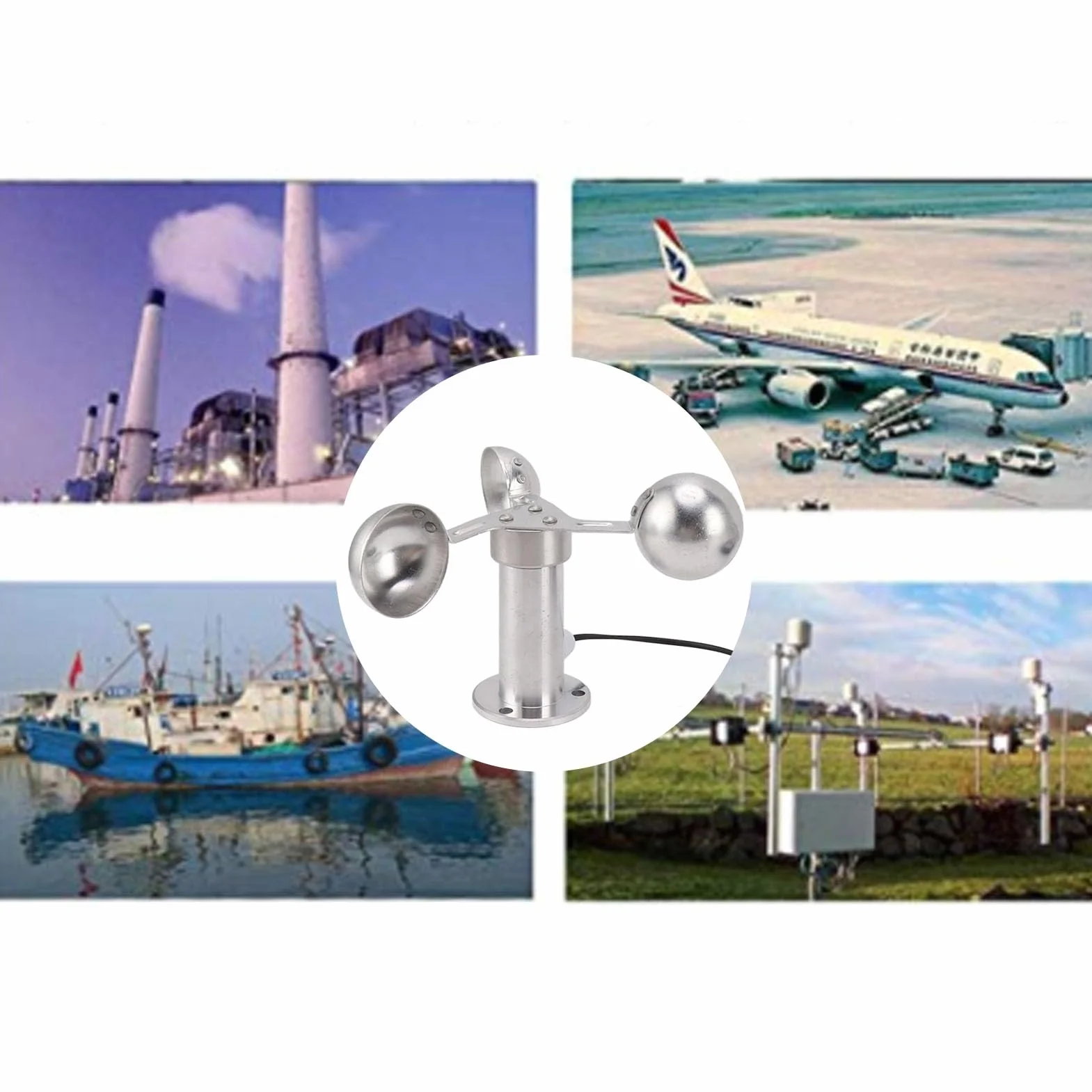 Sensor De Velocidad Del Viento Anemómetro De 3 Tazas De Aleación De Aluminio De 0 A 3,8 V, Ideal Para Centrales Eléctricas Y Monitoreo Meteorológico