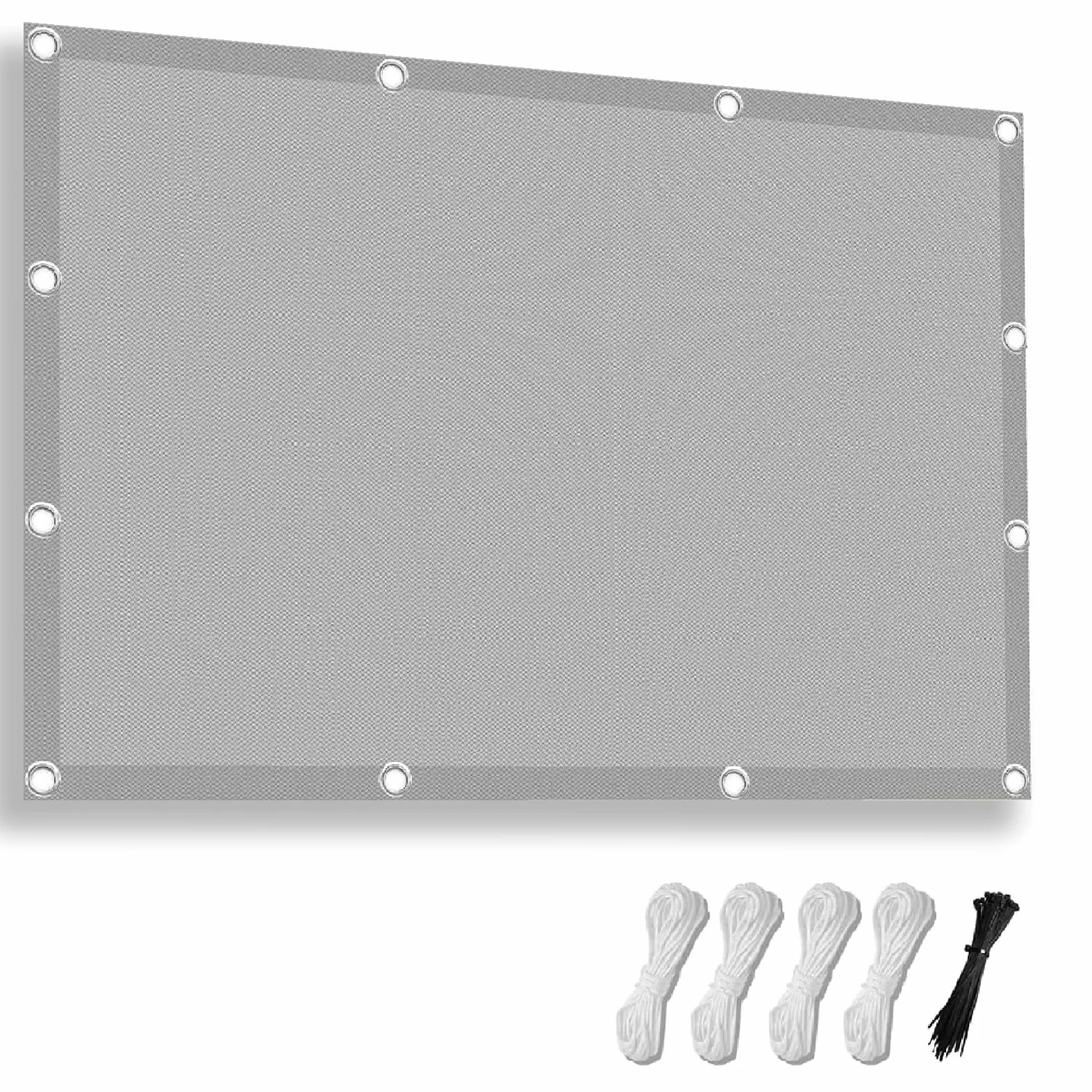 Toldo Vela de Sombra Rectangular 2.6x4.6m Impermeable Toldos Exterior Terraza Protección Rayos UV Resistente al Desgarro con Ojales y Cuerdas para Balcon Patio Exteriores Jardín (Gris Claro)