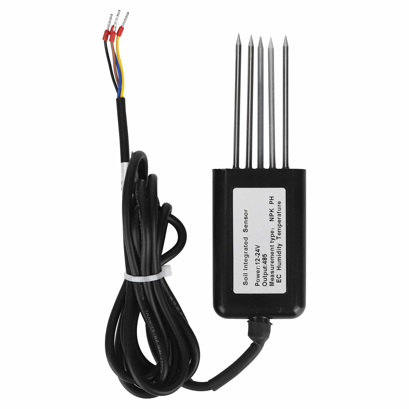 Qcwwy Rs485 Sensor de Suelo 7 en 1 Temperatura de Humedad del Suelo Ph Npk Ec Tester para Experimentos Científicos Ahorro de Agua Riego Invernadero Herramientas de Jardín