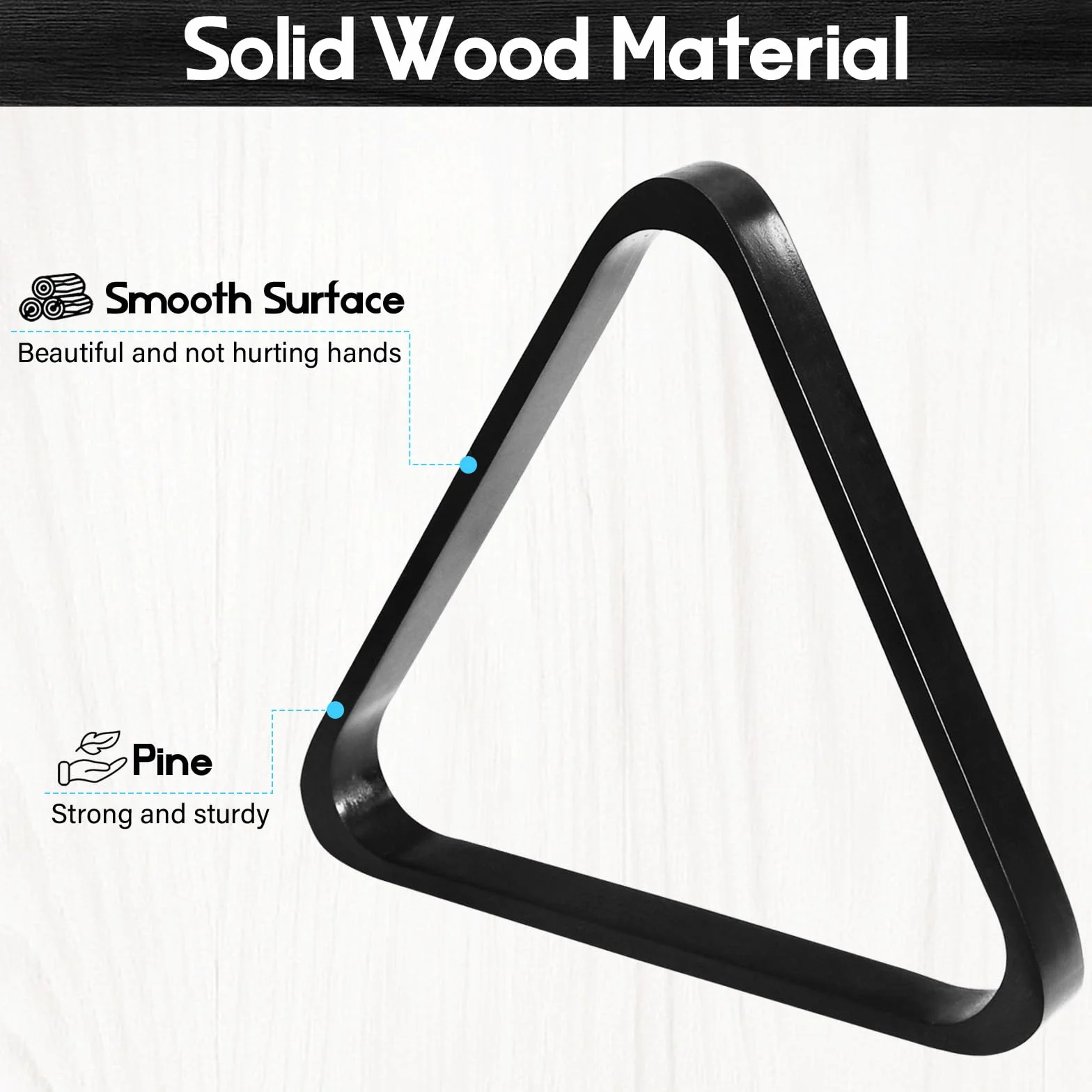 Estante para pelotas de billar, soporte triangular de madera profesional