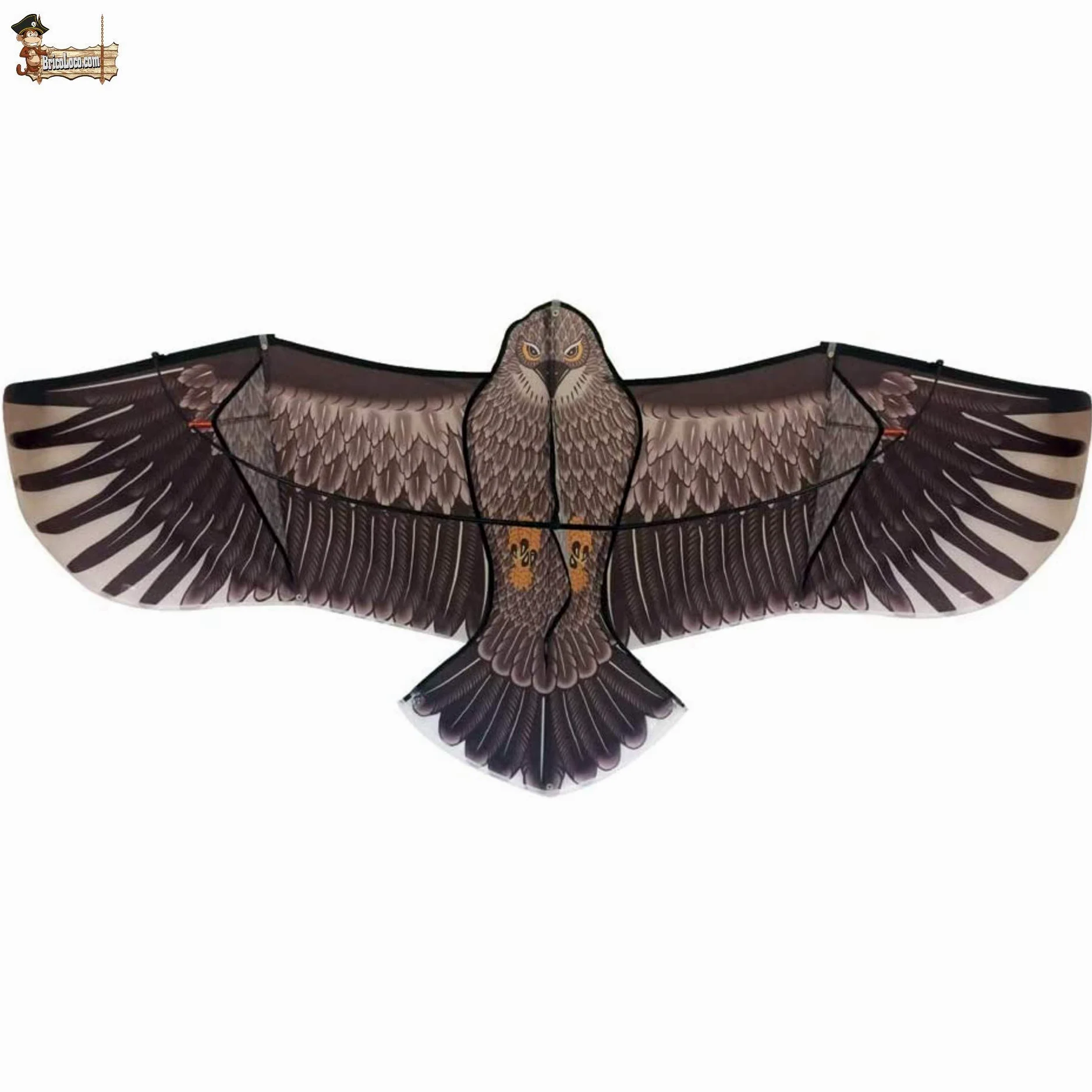 BricoLoco Lote 2 uds. Cometa halcón de Vela espantapájaros para huerto y jardín. Espantapájaros eólico. Ahuyentador, Anti Palomas y Aves. Ideal Parcelas 500 Metros o Mayores.