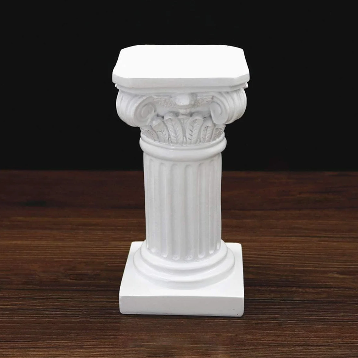 Columna griega de columna romana, columna romana, estatuas griegas clásicas, decoración de escritorio, escultura de boda, decoración de mesa, hogar, jardín, 3.9 x 3.9 x 7.5 pulgadas (blanco)