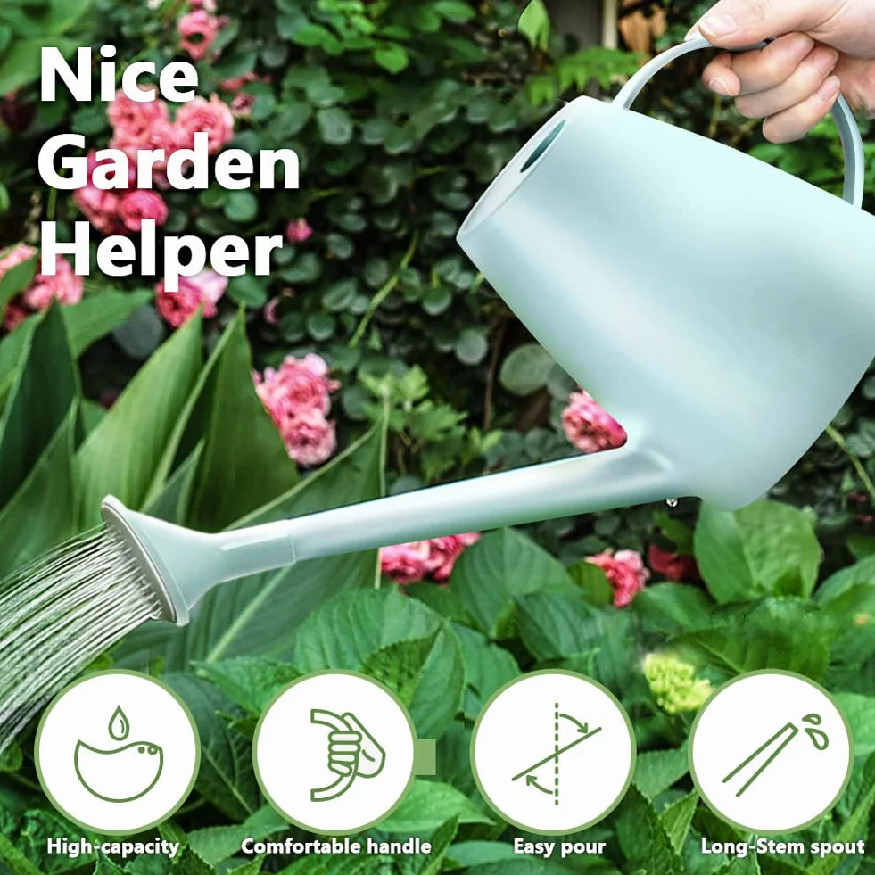 LOYUYU Tanque de Agua de PláStico 1.8L Planta PequeñA, Ligera y Encantadora de JardíN Interior y Exterior, Tanque de Agua con Ducha Gris