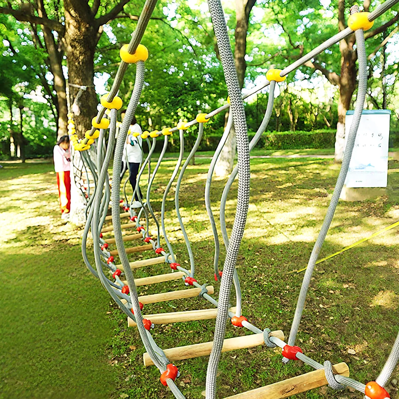 Puente de cuerda para niños 6 m colgante accesorio casa de árbol marco escalada