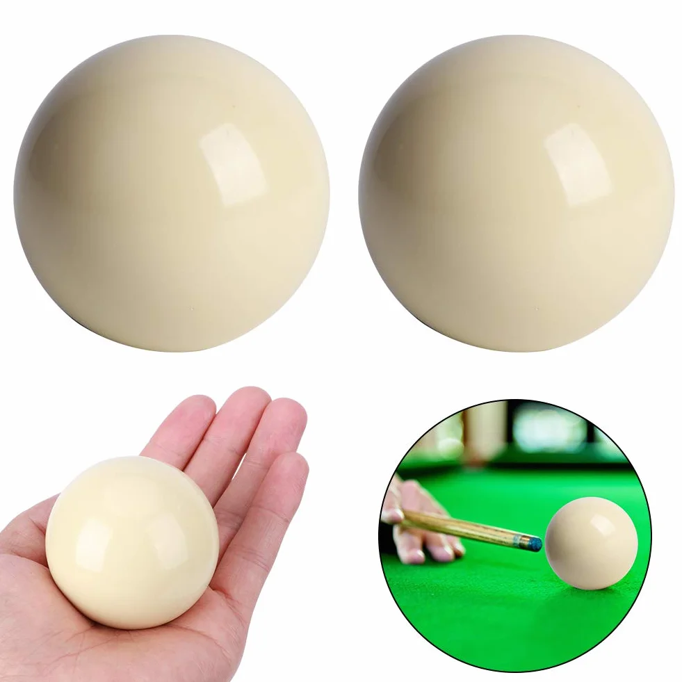 VBESTLIFE Lote de 2 Piezas Bola de Billar Blanco Estándar Diámetro 5,72 cm