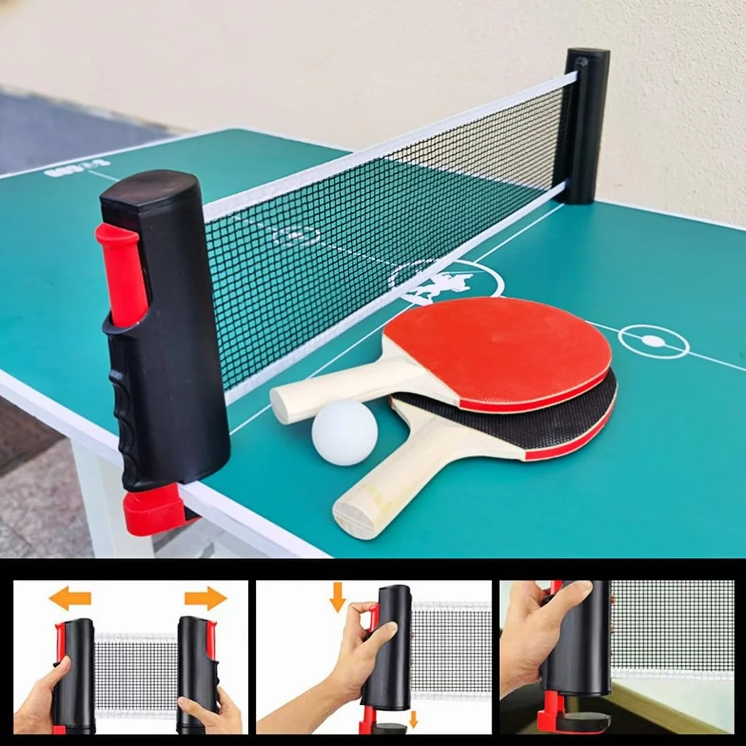 Red de tenis de mesa retráctil 165 cm, soporte de abrazadera para mesa de ping pong