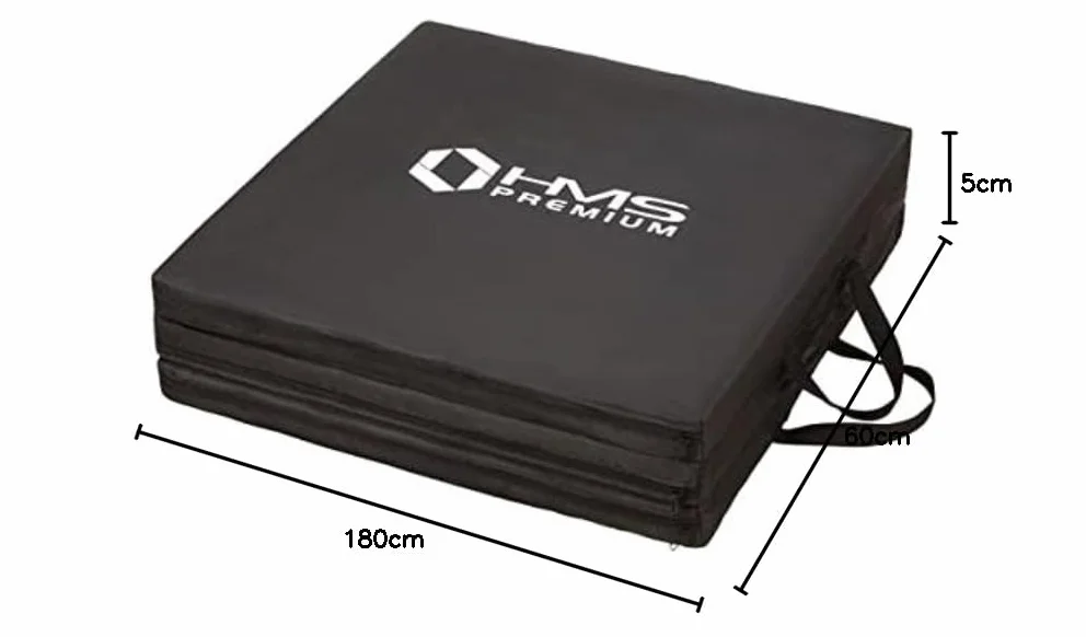 Colchoneta de gimnasia plegable 180 x 60 x 5 cm Negro