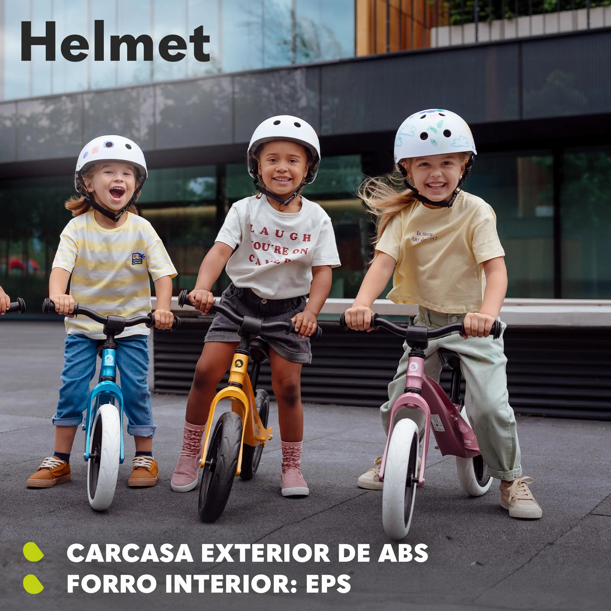 LIONELO Helmet Casco Protector Bicicleta Infantil Ajustable 50-56 cm Protector de Barbilla con Certificado Intertek Talla S