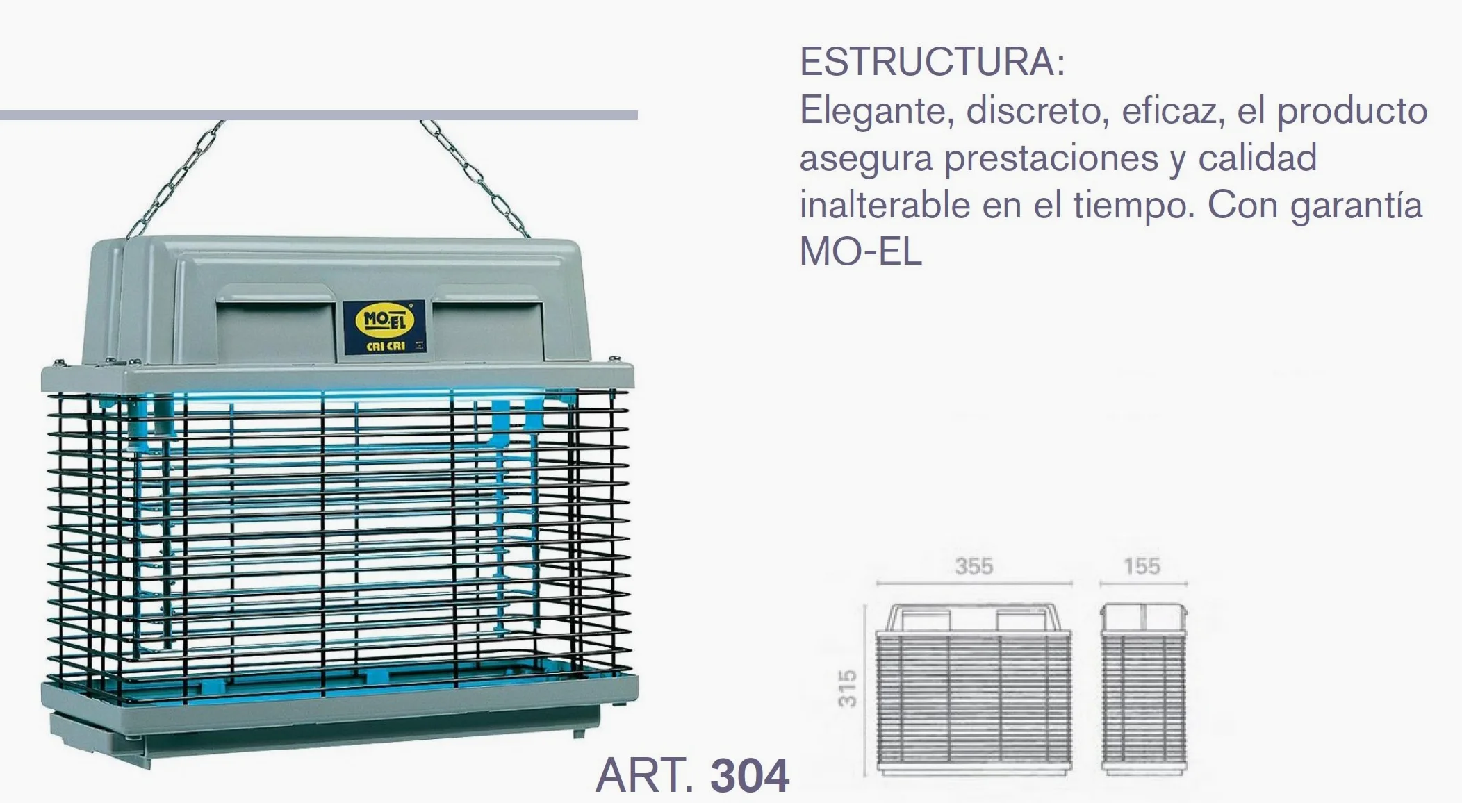 MO-EL - Insecticida electroinsecticida de descarga 15 W 230 V/50 Hz IMQ