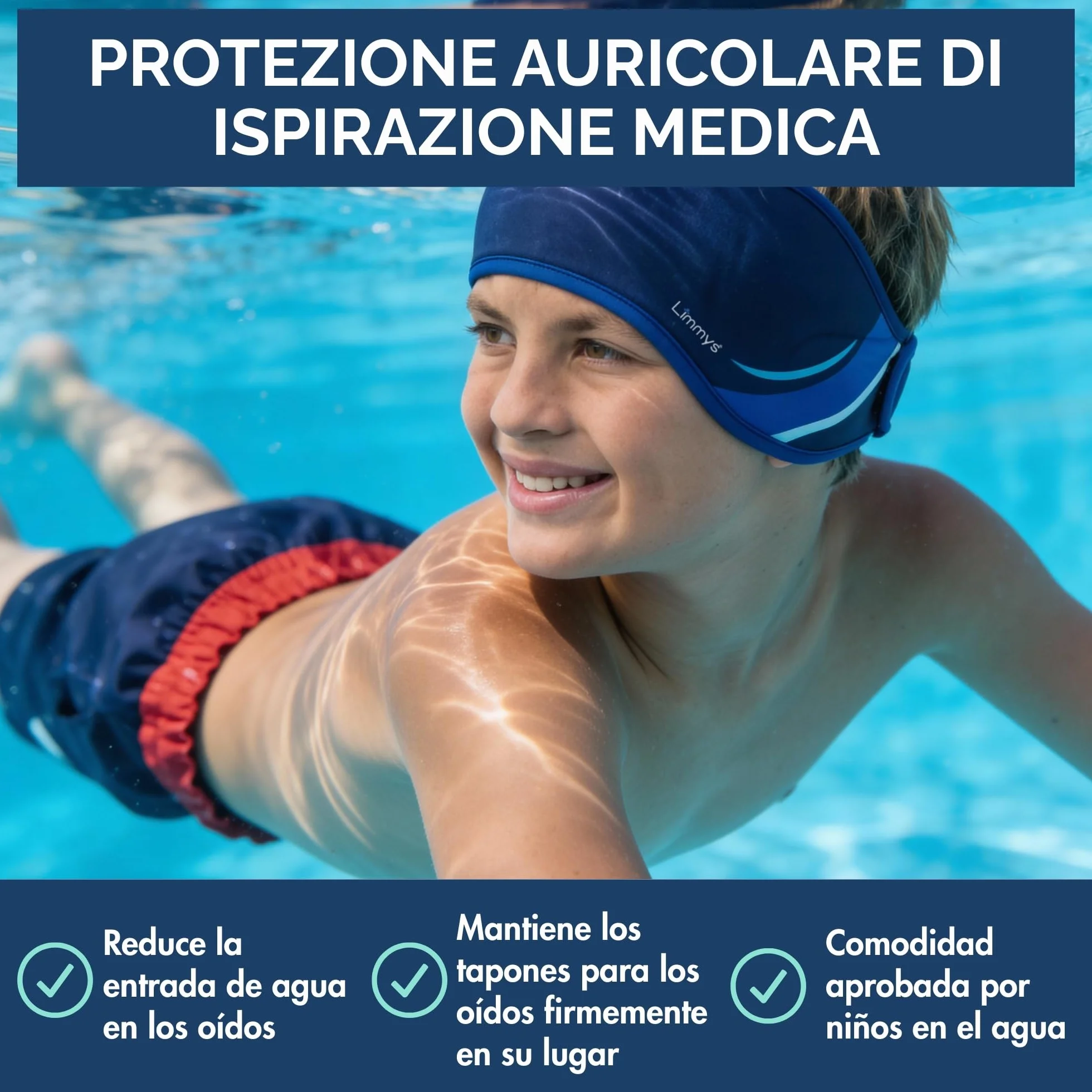 Limmys Banda de Natación para Niños y Adultos - Neopreno Elástico Reforzado, Sin Látex, Antideslizante