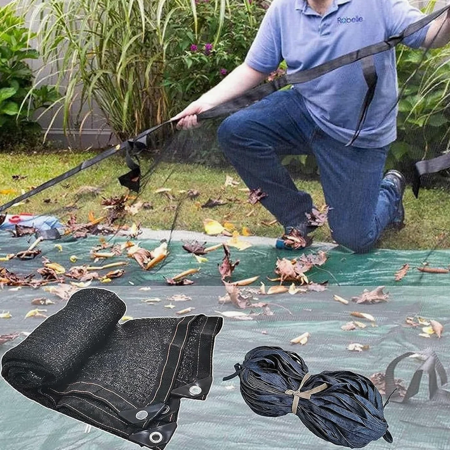 Red de Seguridad Piscina Malla Fina 3X6M Protección Anti-Hojas Cubierta UV Resistente