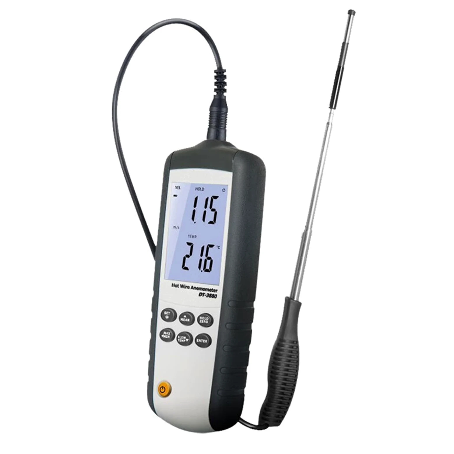 COYEUX Anemómetro de Alambre Caliente, Velocidad del Viento 0,1~25,0 m/s, Pantalla LCD con retroiluminación, para Pruebas ambientales, transportadores de Aire, Campanas de Flujo