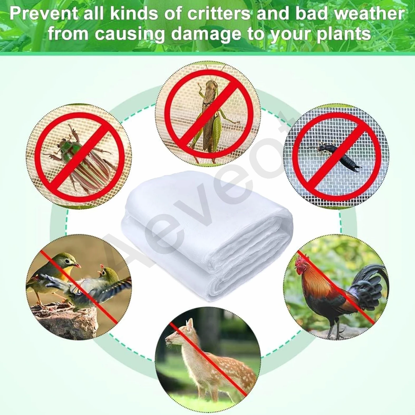 Generisch Red de insectos anti pájaros y rayos UV 3 x 30 m para huerto, protección para fresas, hortalizas y plantas frutales