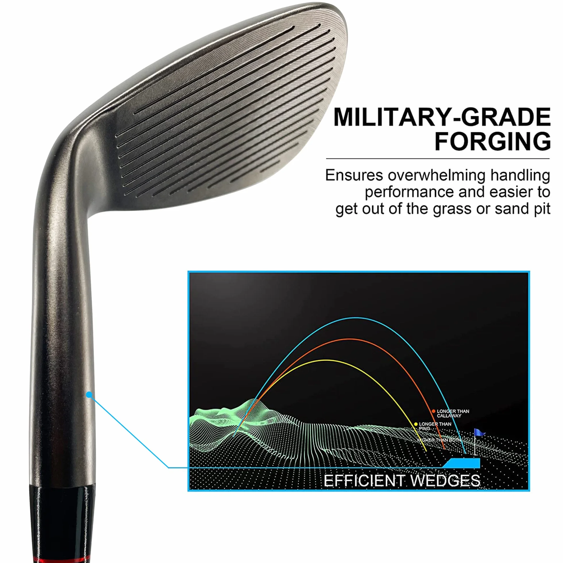 Yamato Juego de cuñas de golf 50/52/54/56/58/60 para hombre y mujer cara fresada