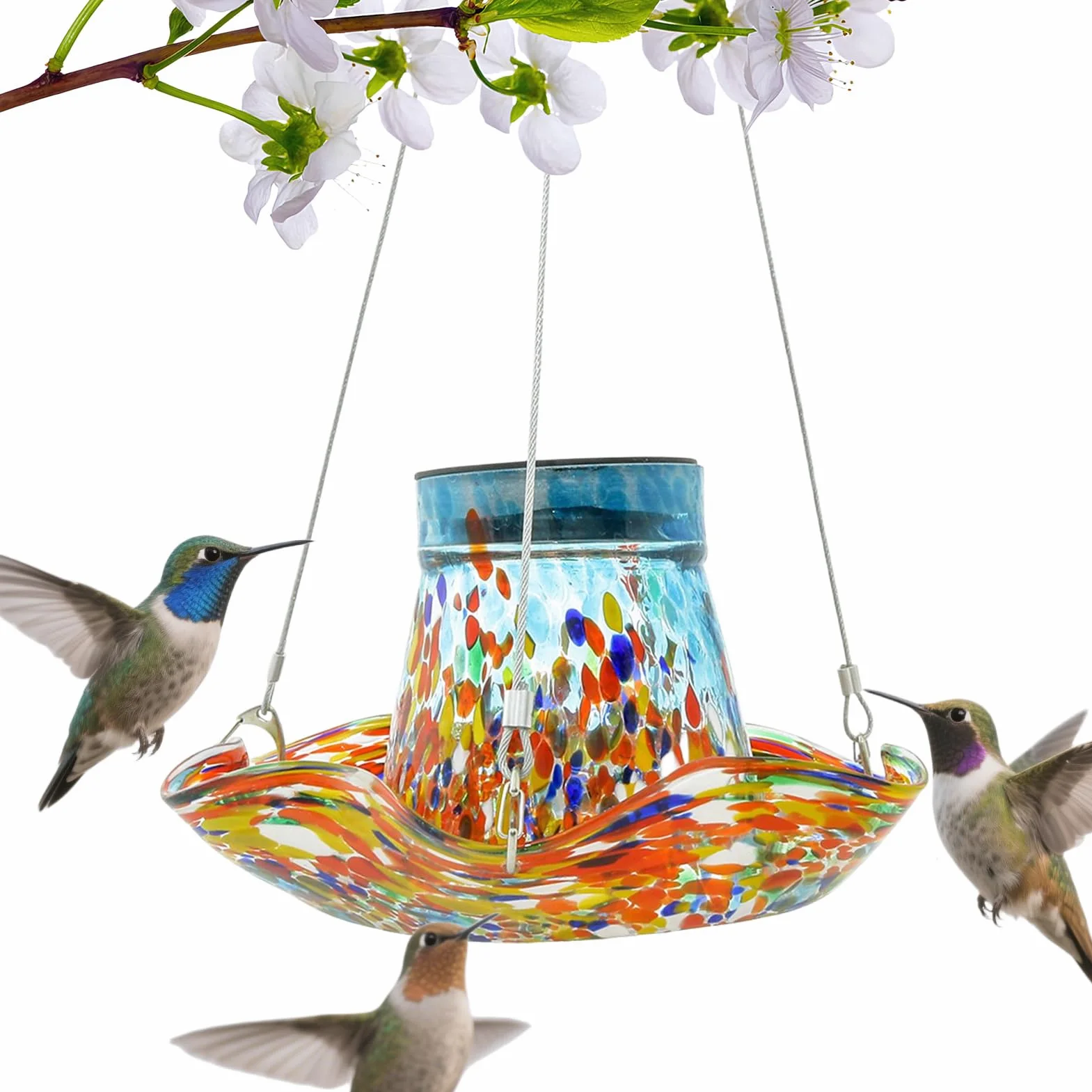 Bebederos para Colibríes Exteriores Comederos para Aves Silvestres con | Bebedero Antifugas Con Vidrio Decoración Jardín Y Patio Exterior