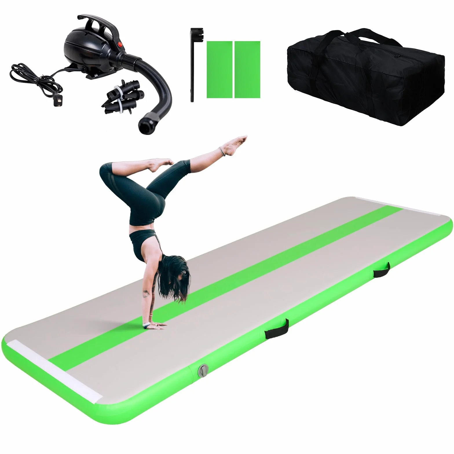 Colchoneta Gimnasia Artistica Hinchable Air Track 3M/4M 10cm Gruesa con Bomba de Aire Eléctrica