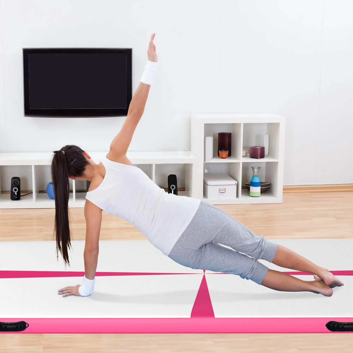 CCLIFE Colchoneta Hinchable Eléctrica Bomba de Aire Rápido Inflado para Fitness Yoga Entrenamiento