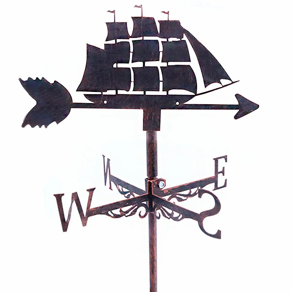 Alnicov Veleta de Viento de Metal, Veleta de Acero Inoxidable para Exteriores, Techo de Hierro, jardín, decoración de Patio al Aire Libre