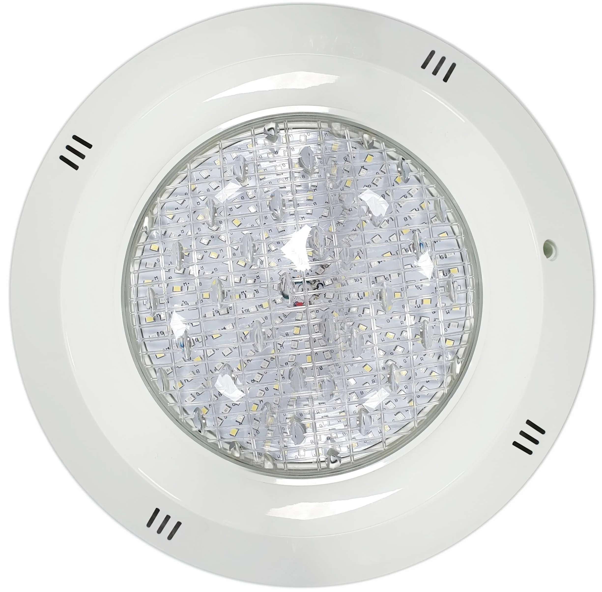SWIMHOME Foco LED Piscina RGB Superficie 18W 12V DC 4 Hilos IP68 Sincronizable Ø29cm Requiere Controlador