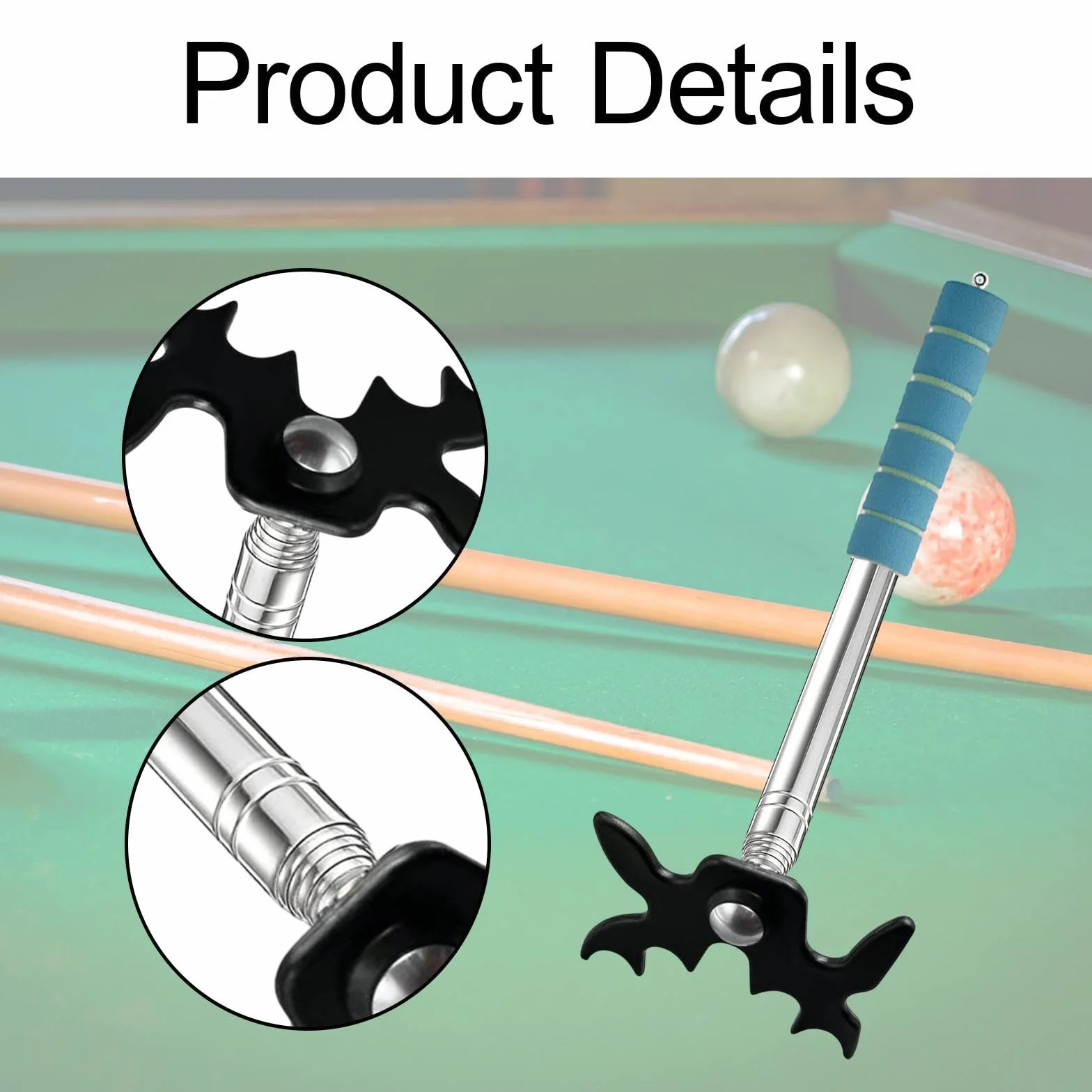 Rockible Punte retráctil Puente Cue Stick Snooker Bridge Rester para Juego de Interior