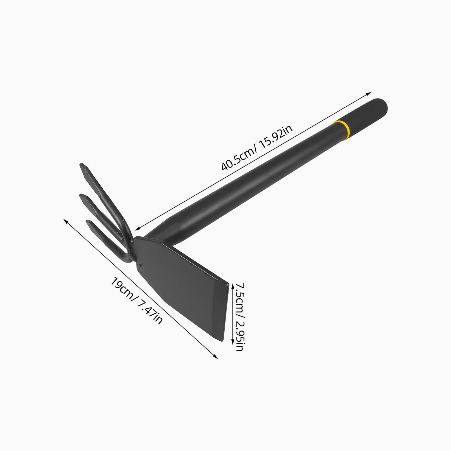 Yardwe Azada de Acero Manganeso Resistente y Antióxido para Jardinería, Herramienta para Desherbar y Plantar Mango Largo, Adecuado para Huertos y Cultivo en Exteriores