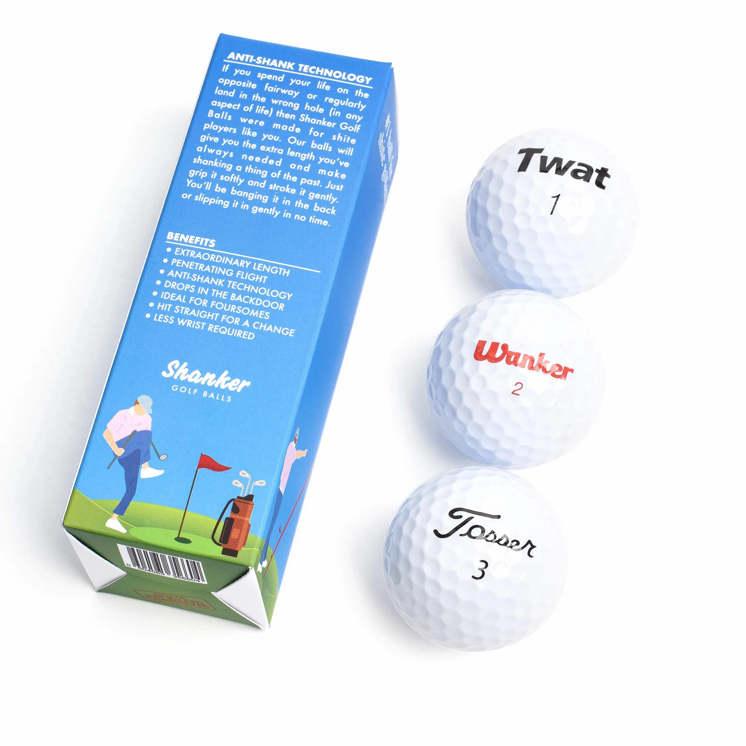 Shanker Golf Bolas de truco grosero con refranes divertidos paquete de regalo