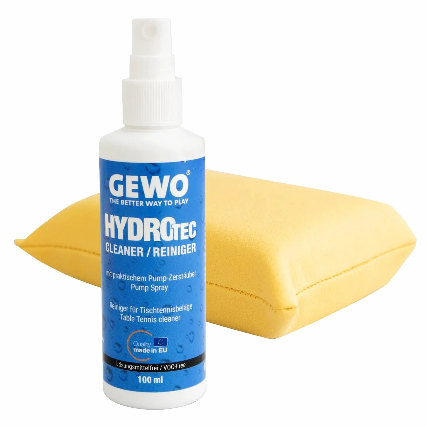 Gewo HydroTec Juego de Limpieza Ping-Pong Mesa 100 ml Spray Agarre Esponja Absorbente Limpiador sin Disolventes