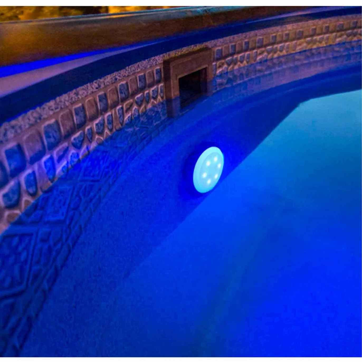 Acan Tradineur - Lámpara led para Piscina, Luces Multicolor, Resistente al Agua Incluye adaptadores para válvulas. 10 x 16,5 x 16,5 cm